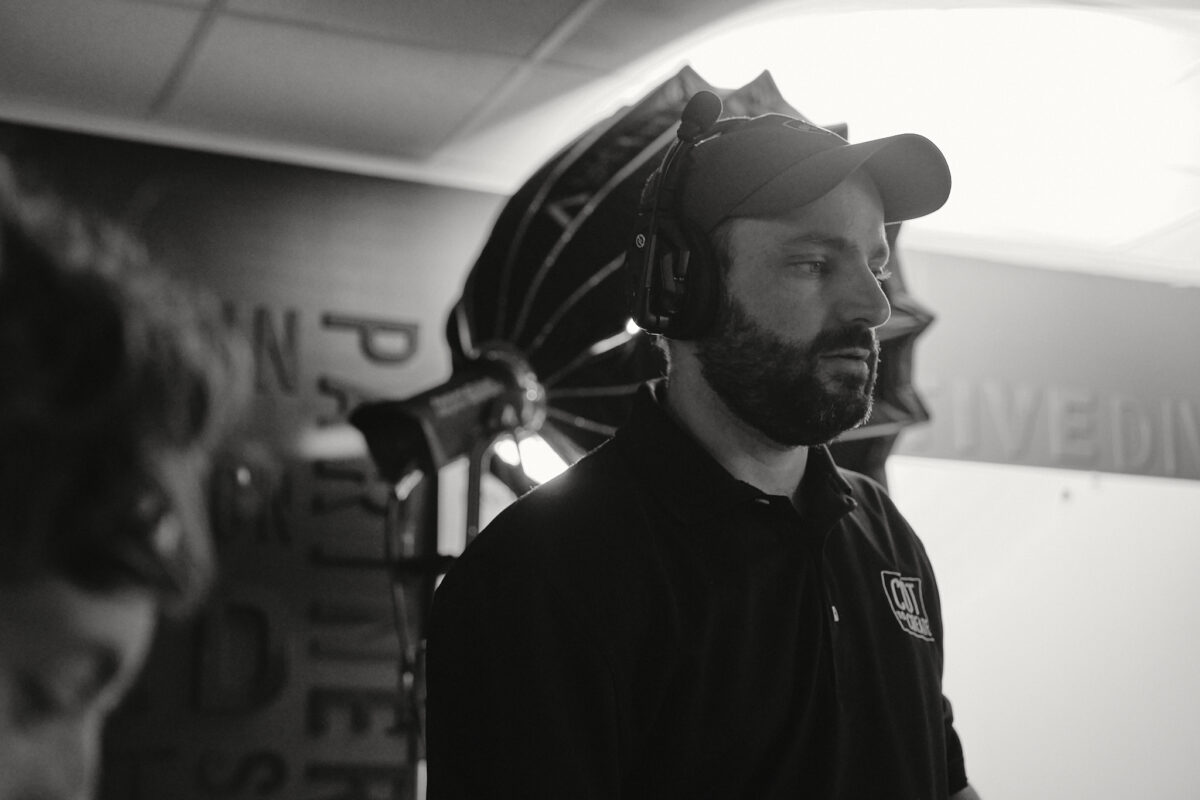 Behind the scenes at Cut To Create's video production shoot in Marengo, IL and Houston, TX for Mitsubishi Logisnext and UniCarriers.