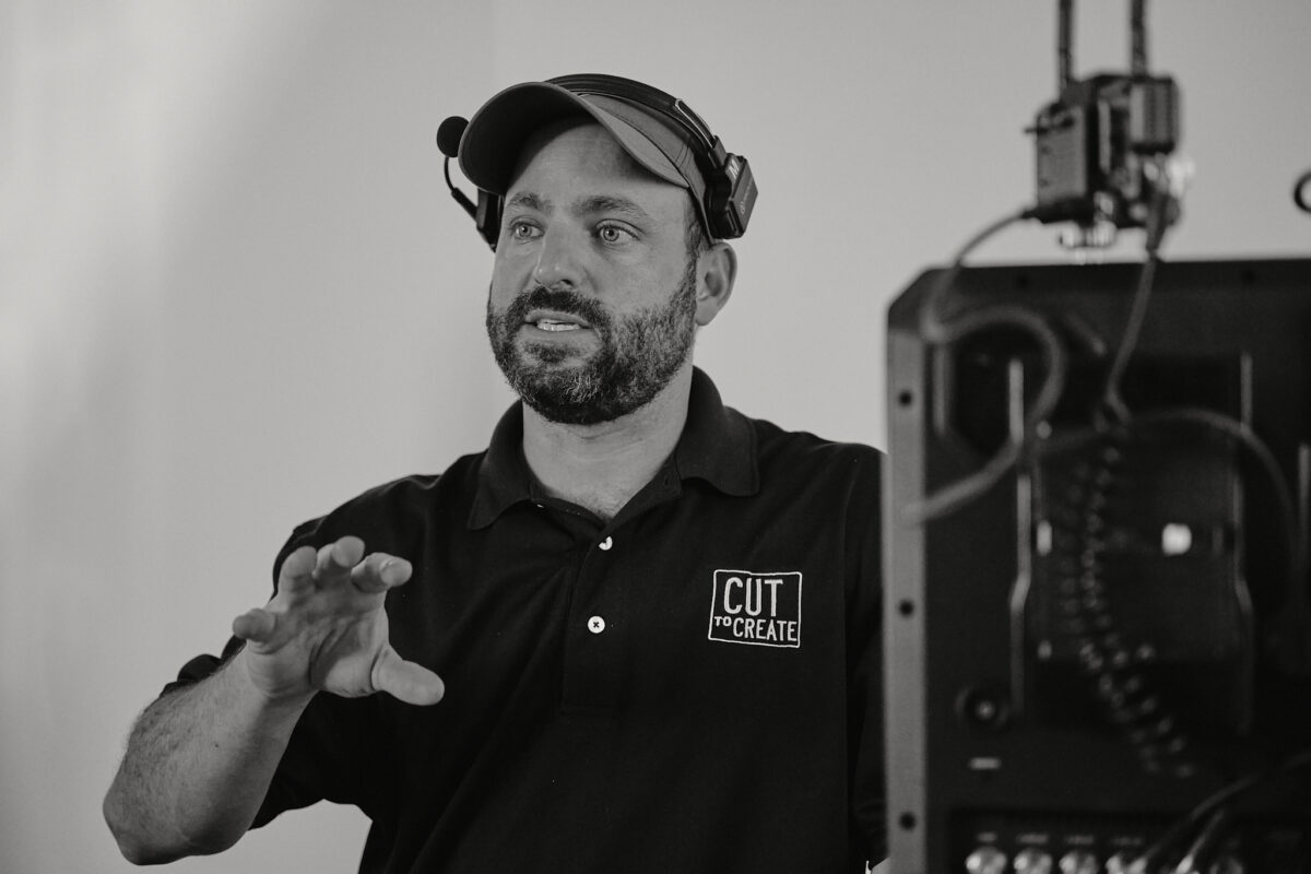 Behind the scenes at Cut To Create's video production shoot in Marengo, IL and Houston, TX for Mitsubishi Logisnext and UniCarriers.