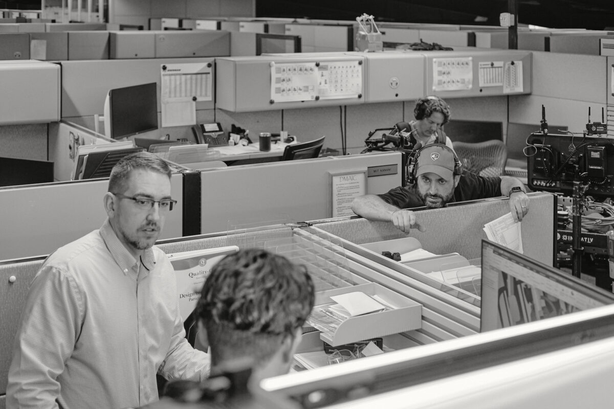 Behind the scenes at Cut To Create's video production shoot in Marengo, IL and Houston, TX for Mitsubishi Logisnext and UniCarriers.