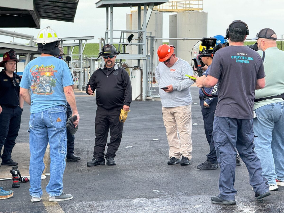 Behind the scenes at our video production shoot for CPKC at the TEEZ training facility in Bryan, TX