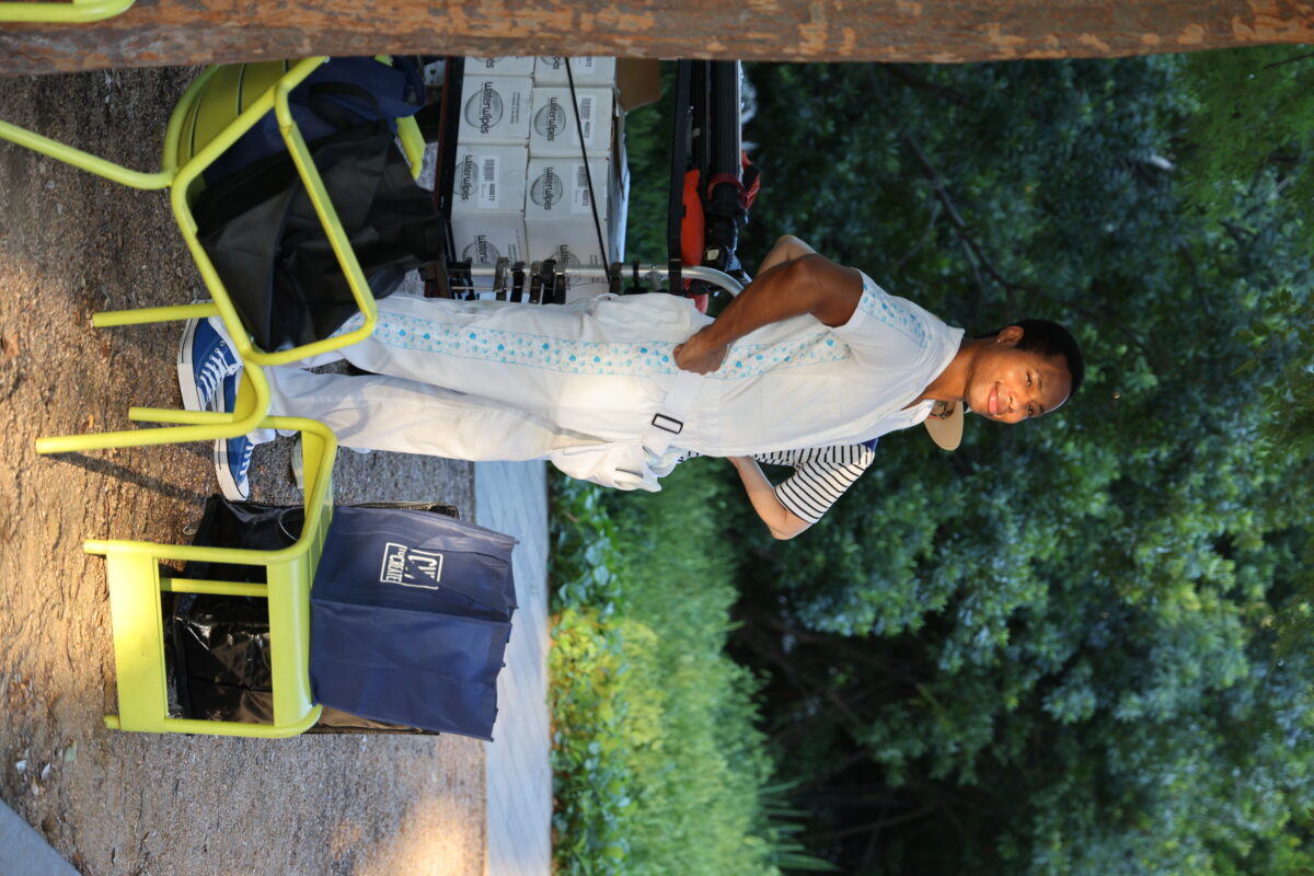 WaterWipes Clean Team getting final touch ups from the Make Up Department