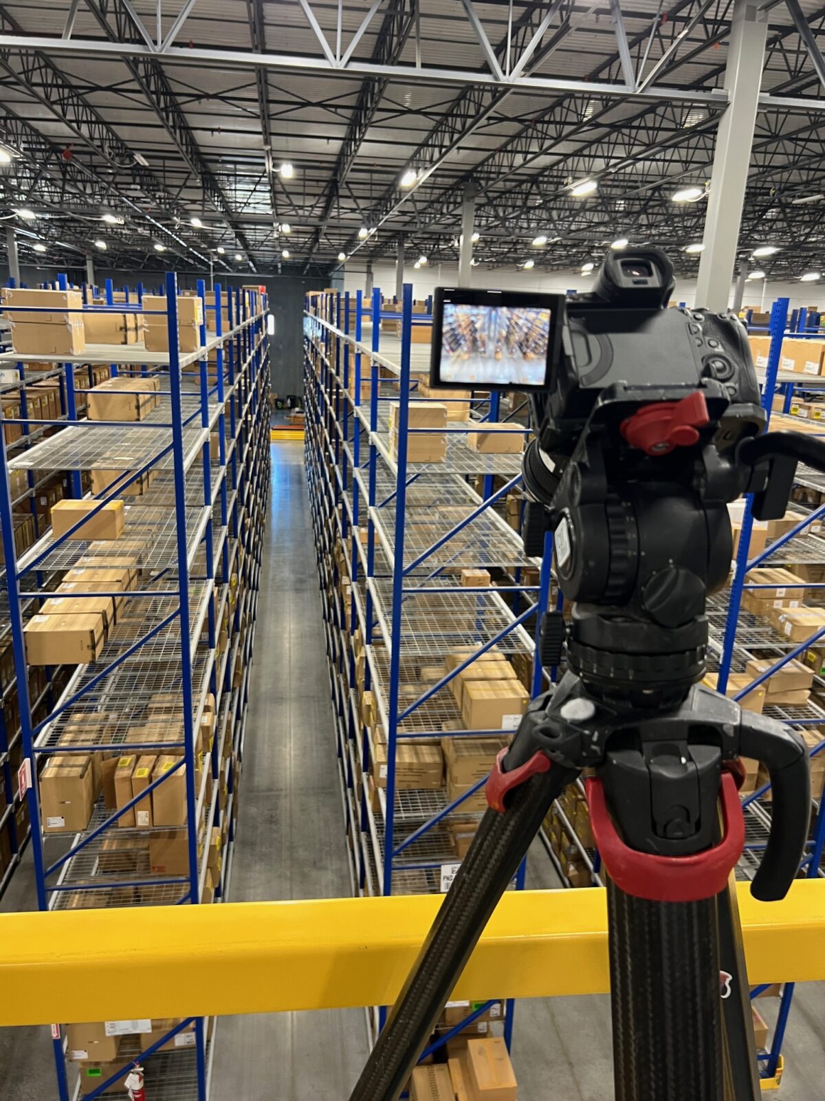 Behind the scenes at Cut to Create's video production shoot for Mitsubishi Logisnext featuring the Dallas Cowboys and how they use Jungheinrich and Cat Lift Trucks.