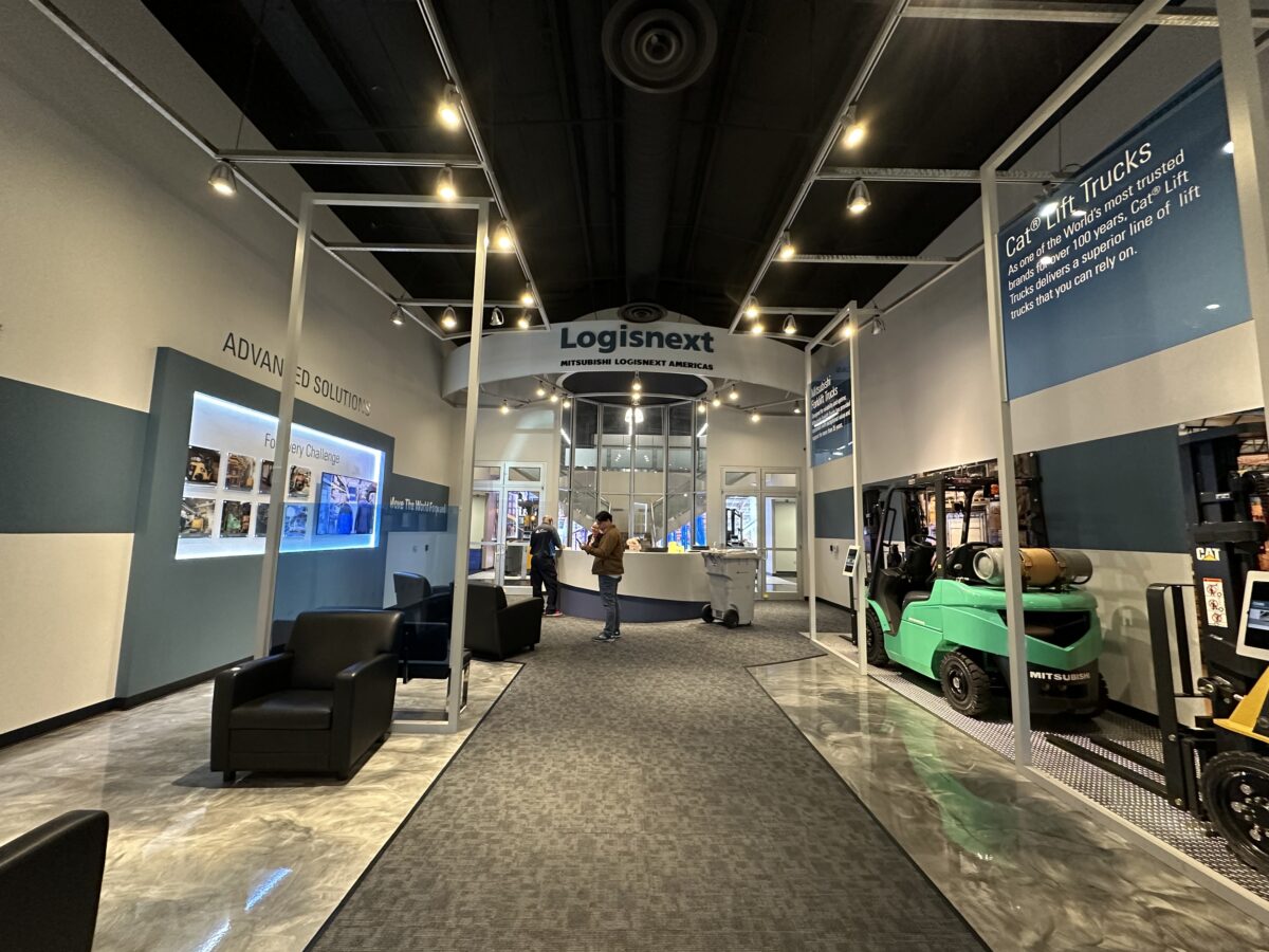 Behind the scenes at Cut To Create's video production shoot in Marengo, IL and Houston, TX for Mitsubishi Logisnext and UniCarriers.