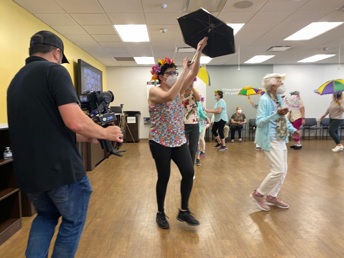 Behind the scenes from a video production shoot for Katie Couric Media and Humana in New Orleans, LA