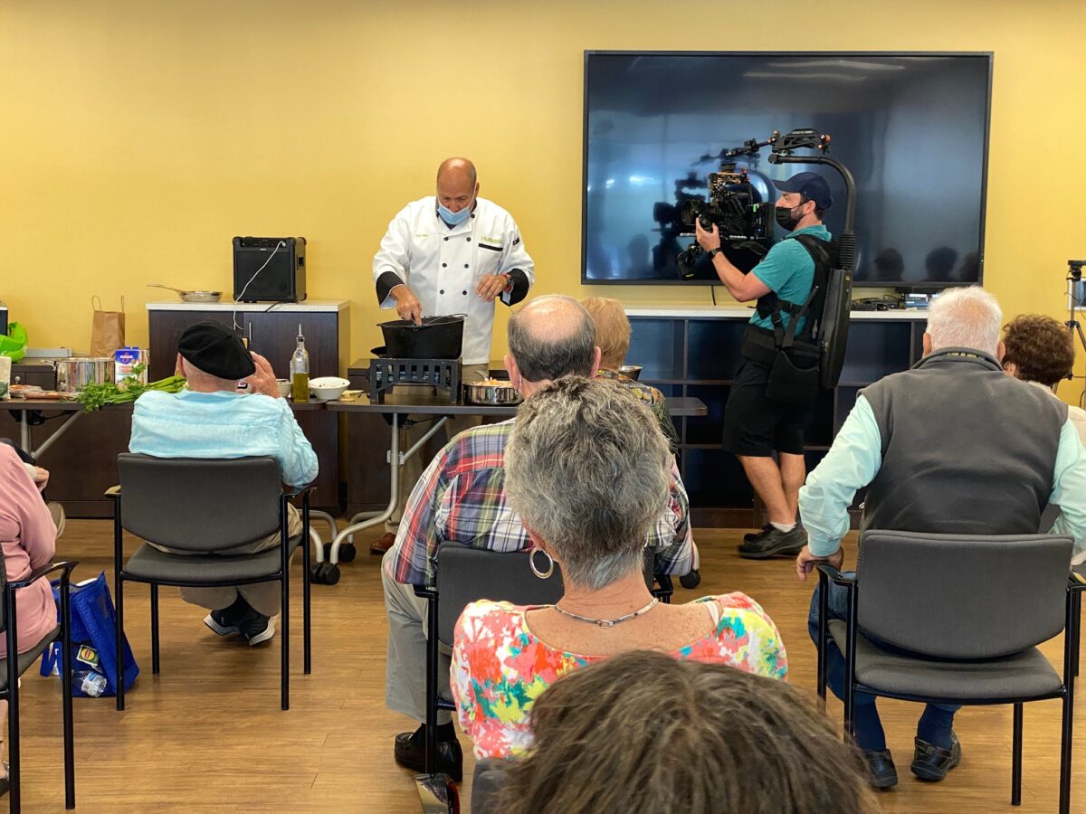 Behind the scenes from a video production shoot for Katie Couric Media and Humana in New Orleans, LA