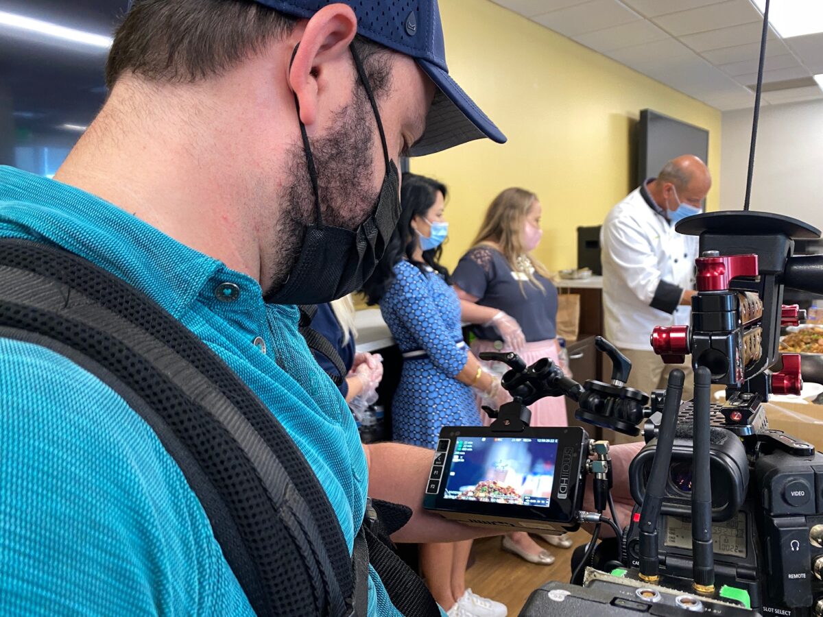 Behind the scenes from a video production shoot for Katie Couric Media and Humana in New Orleans, LA