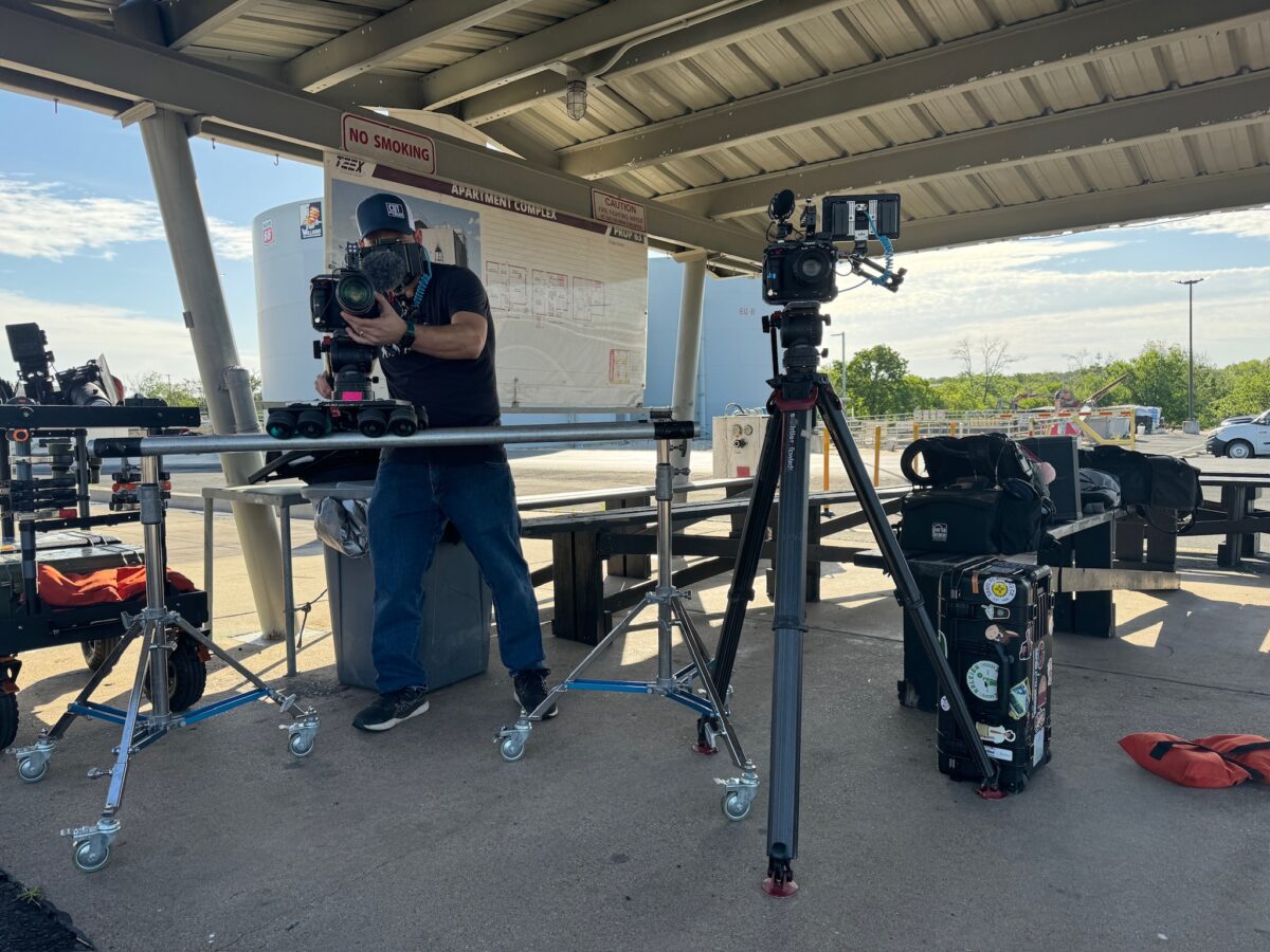 Behind the scenes at our video production shoot for CPKC at the TEEZ training facility in Bryan, TX