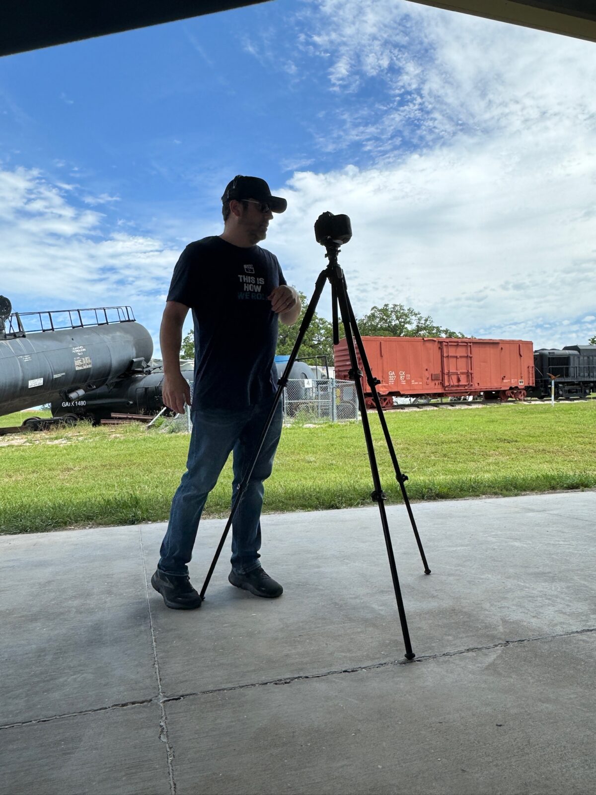 Behind the scenes at our video production shoot for CPKC at the TEEZ training facility in Bryan, TX