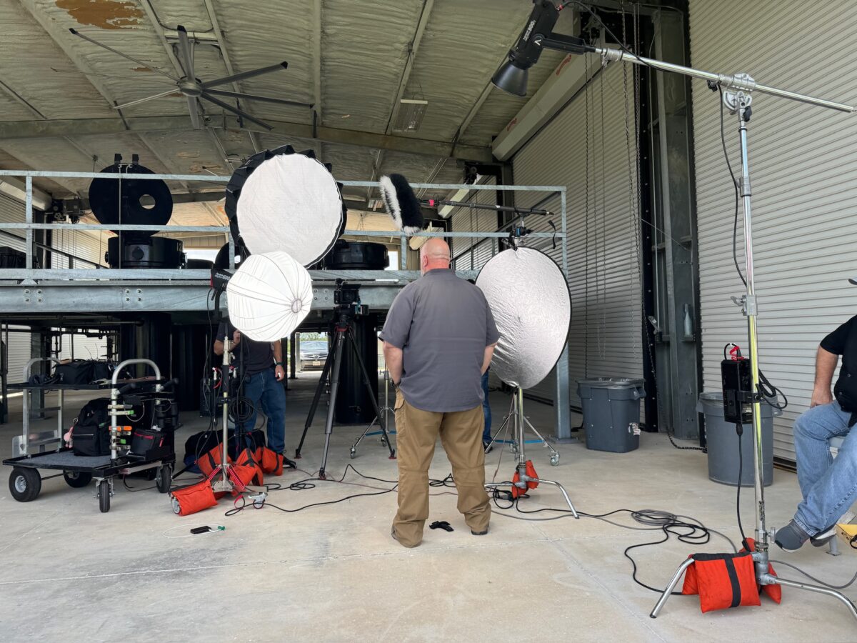 Behind the scenes at our video production shoot for CPKC at the TEEZ training facility in Bryan, TX