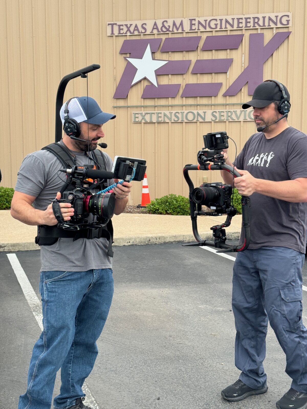 Behind the scenes at our video production shoot for CPKC at the TEEZ training facility in Bryan, TX