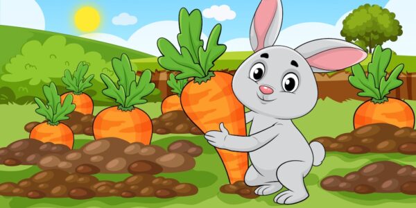 An adorable bunny harvests carrots and prepares for Post Production Corporate Video Production Company Based in Houston Texas