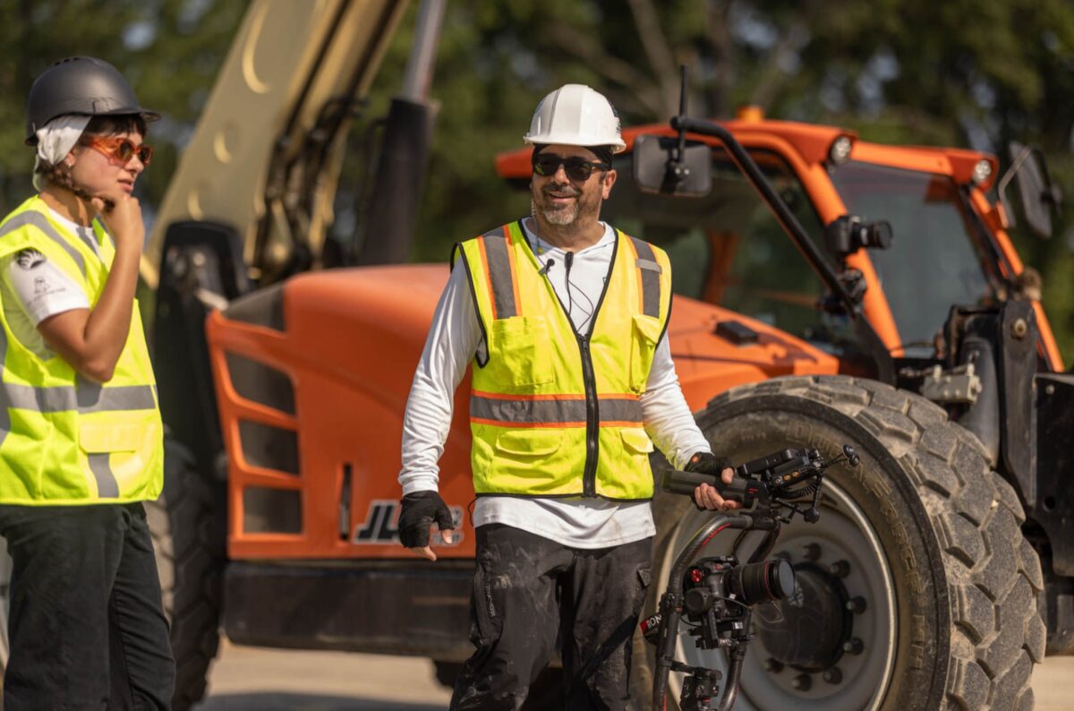 Scott Marett operating the DJI Ronin 3 on set in Jackson, Tennessee for BlueScope North America