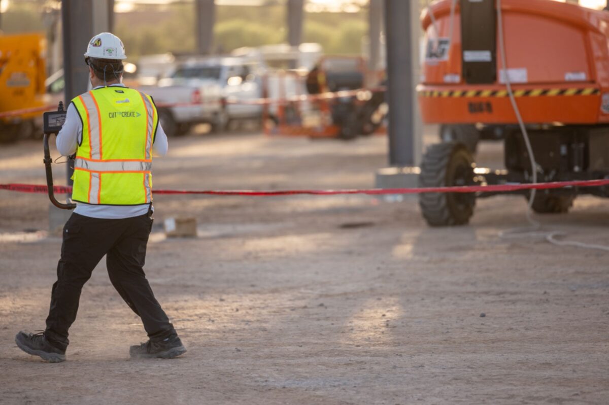 Jason Risner filming on location in Glendale, Arizona for BlueScope North America