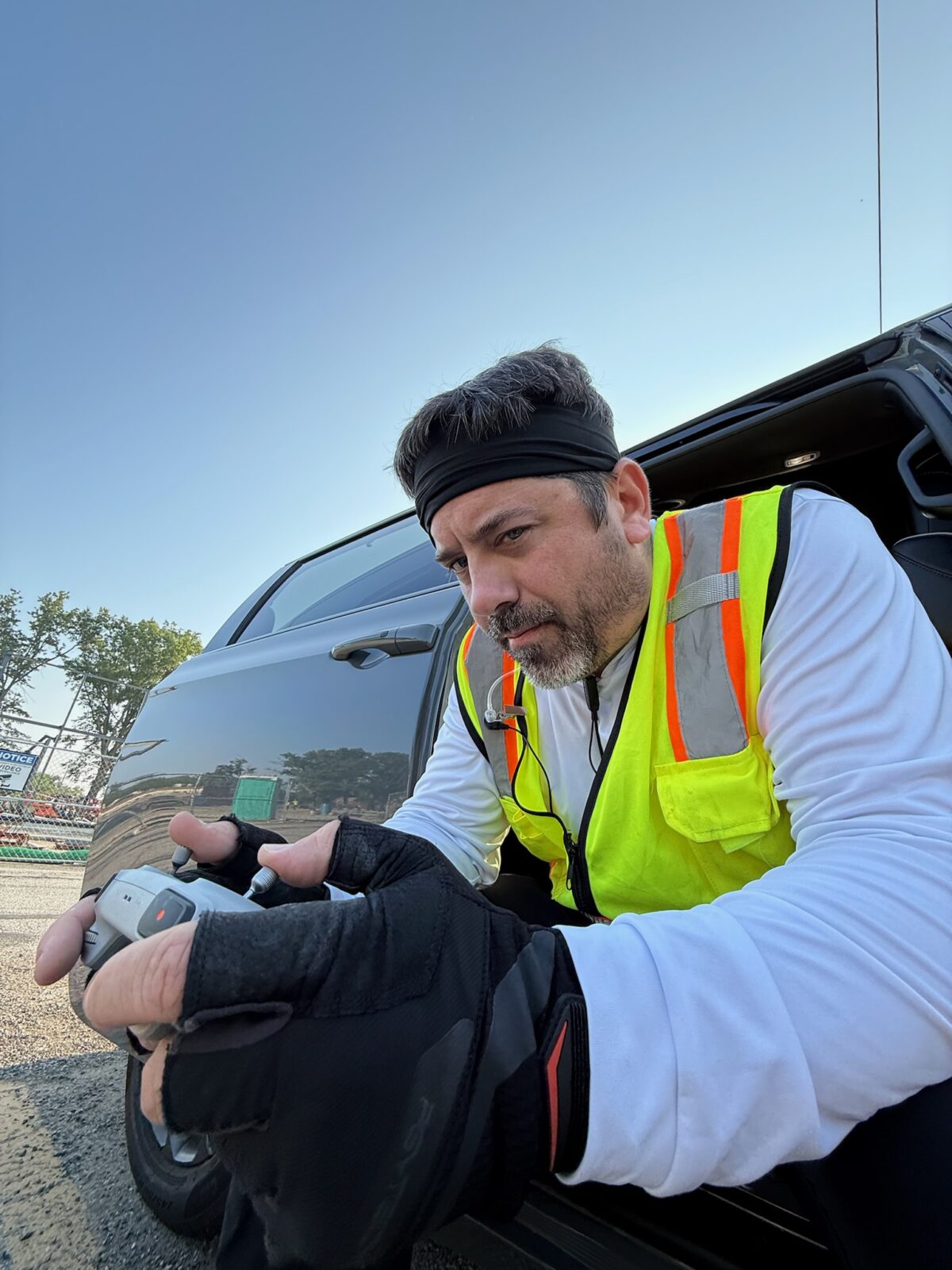 Jason Risner filming on location in Glendale, Arizona for BlueScope North America