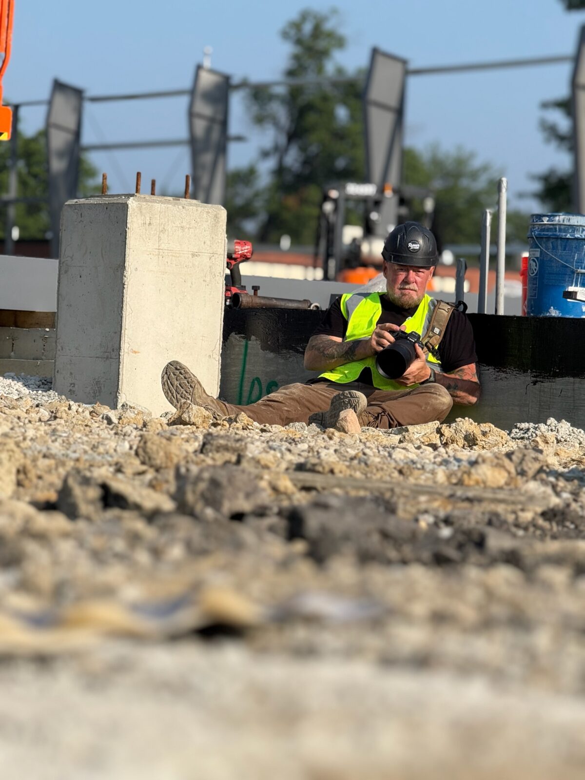 Jason Risner filming on location in Glendale, Arizona for BlueScope North America