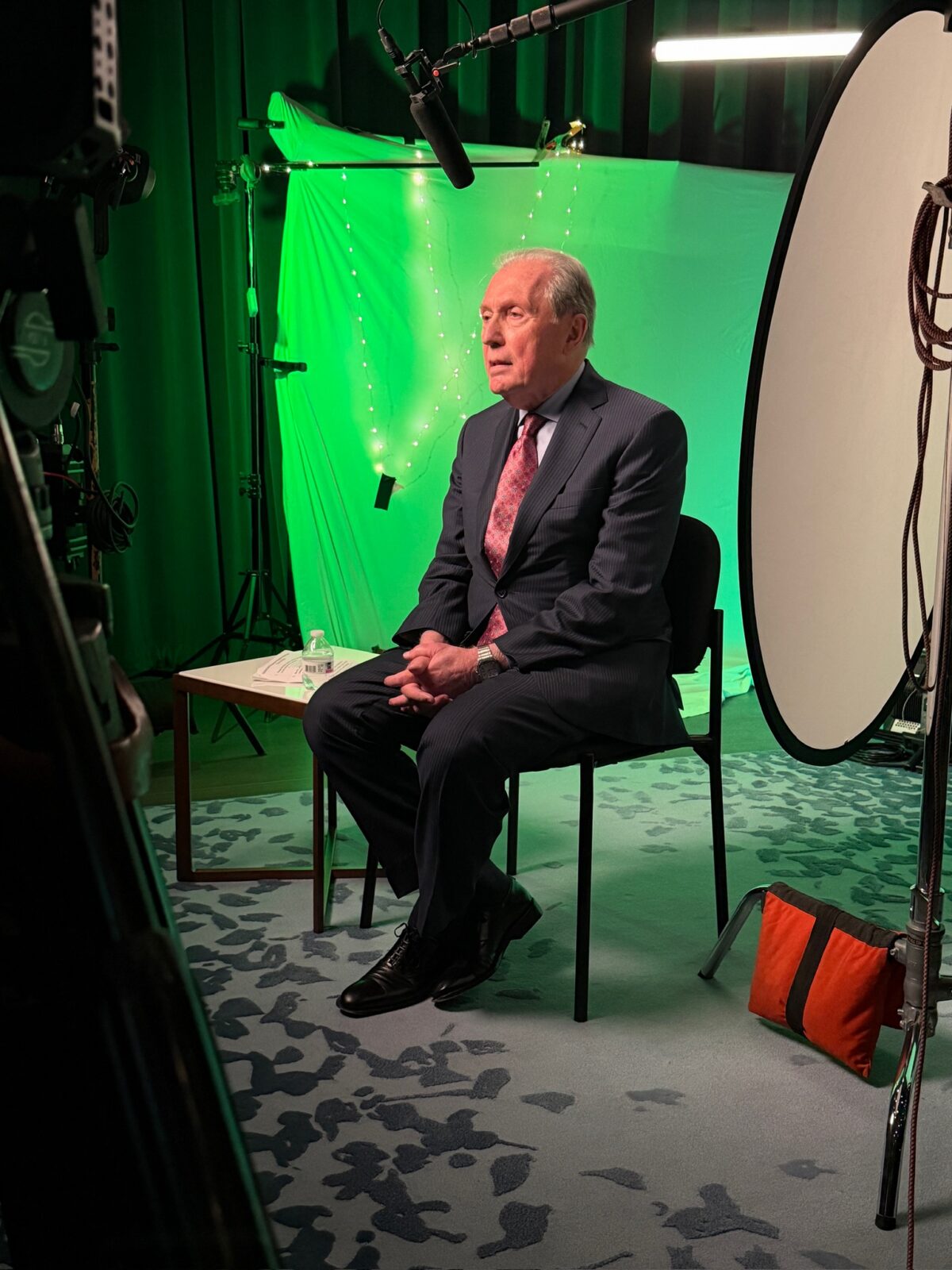 Setting up a multiple camera interview for Holocaust Museum Houston